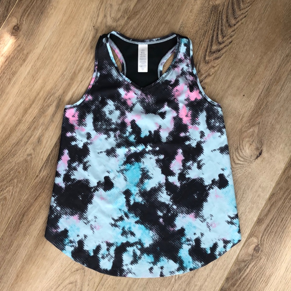 Ivivva black tie dye tank top size 8